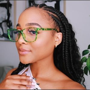 Green leopard computer glasses